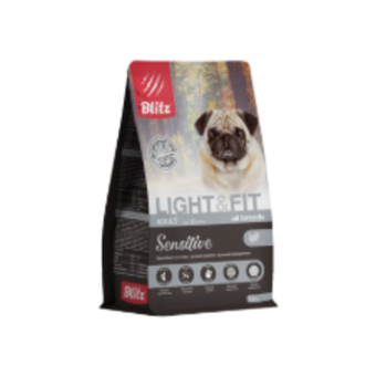 Сухой корм для собак Adult LIGHT&FIT Sensitive корм для взрослых собак всех пород с лишним весом, 15 кг