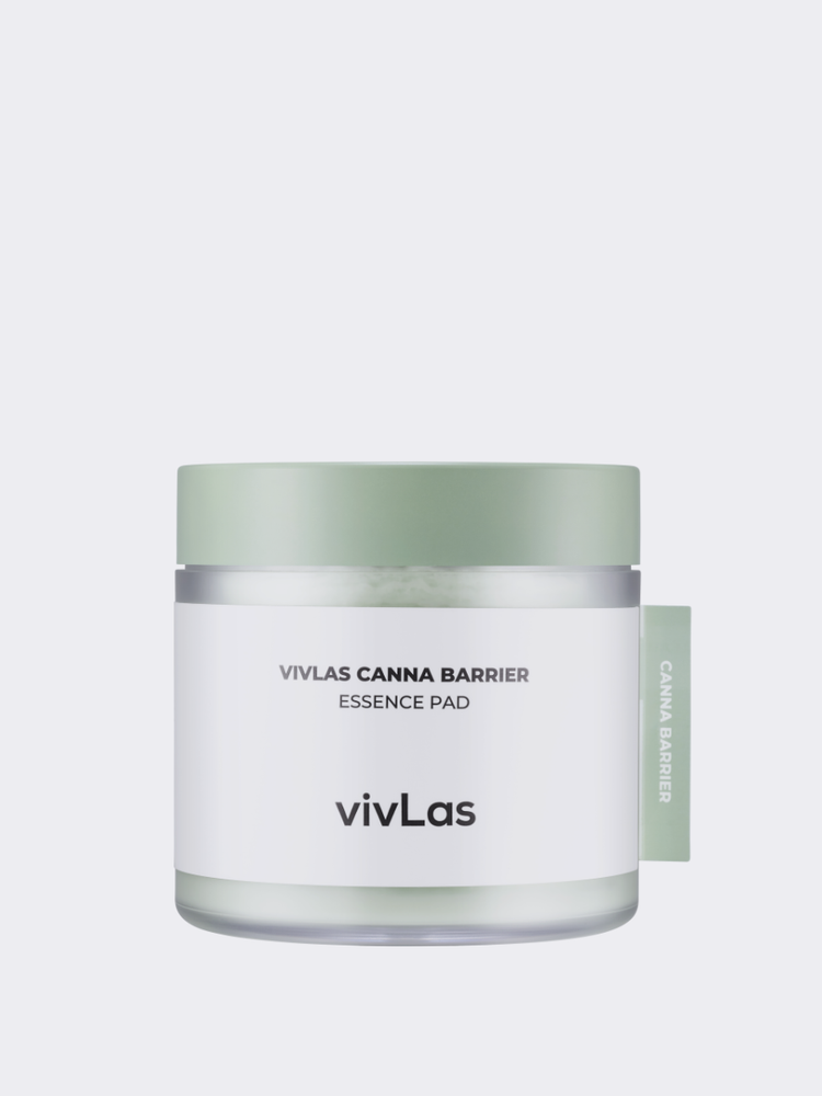 Vivlas Canna Barrier Essence Pad успокаивающие тонер-пэды с экстрактом конопли и кислотами (АНА, BHA, PHA)