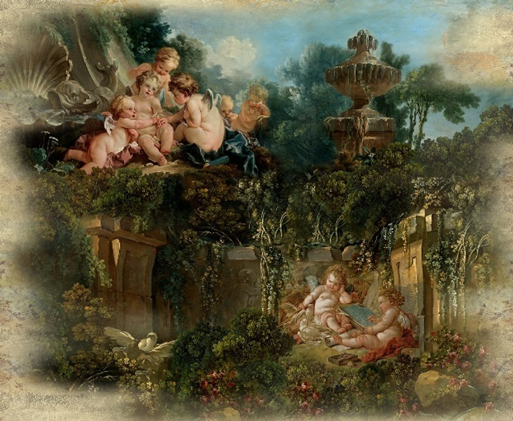 Фреска на заказ!  Ангелочки в саду Арт: ТА 1684.