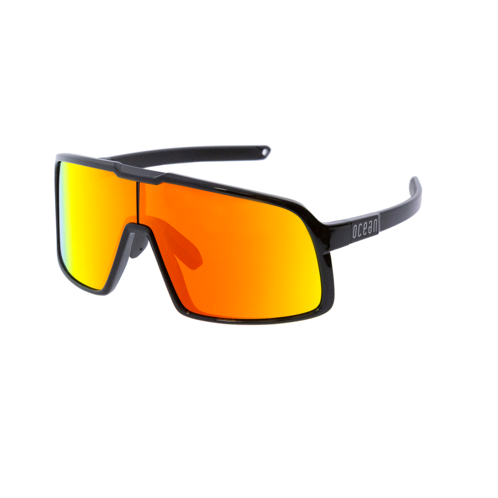 Спортивные очки OCEAN Leucate  Shiny black / Red revo lenses