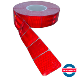 Красная сегментированная светоотражающая лента 104R для контурной маркировки 50 мм х 50 м