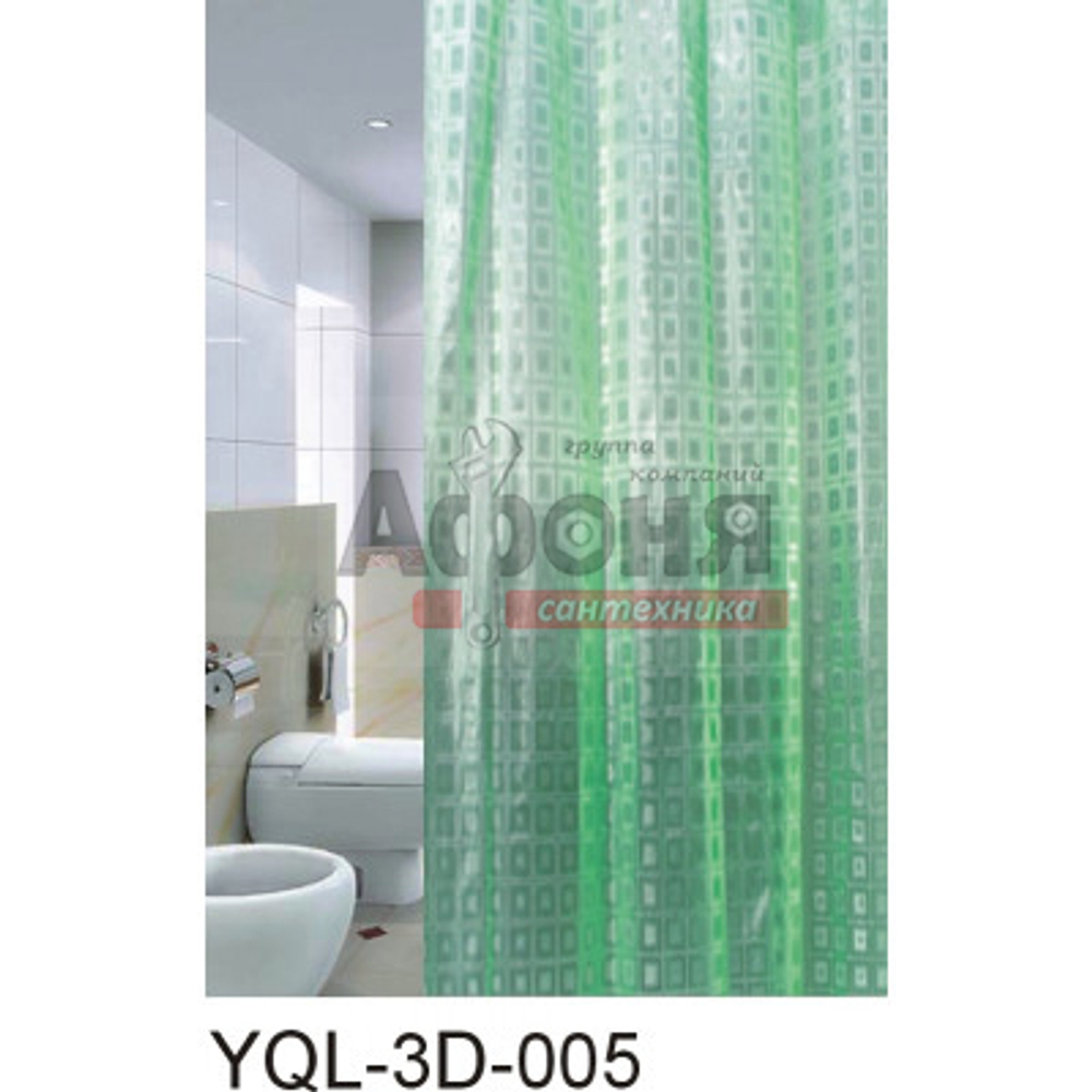 Штора для ванной "ZALEL 3D (005А) Light Green 180х180 (П4)
