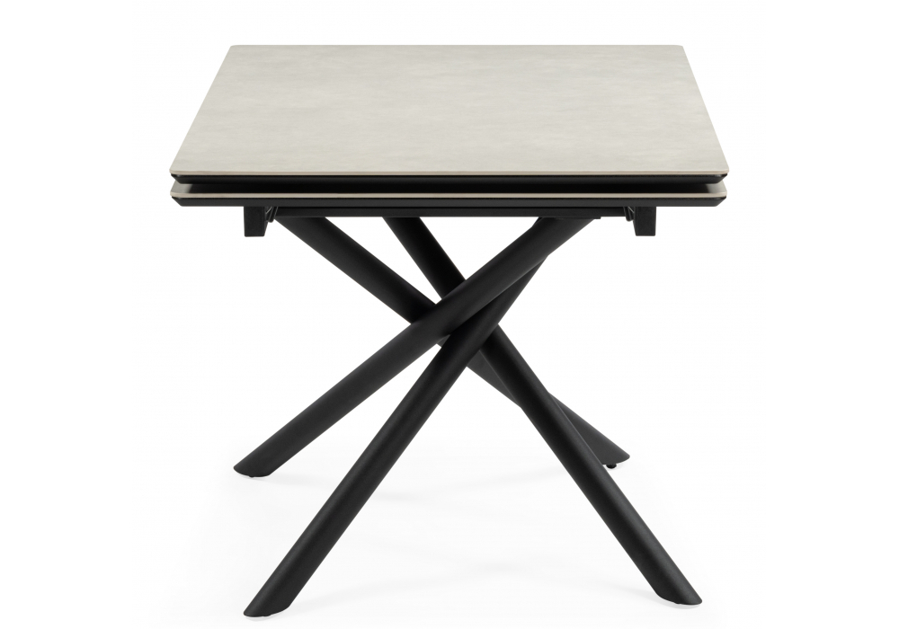 Керамический стол Woodville Мэриан 120(180)х80 carmen light grey, черный