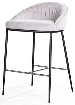 Стул полубарный Barkley, микровелюр серый