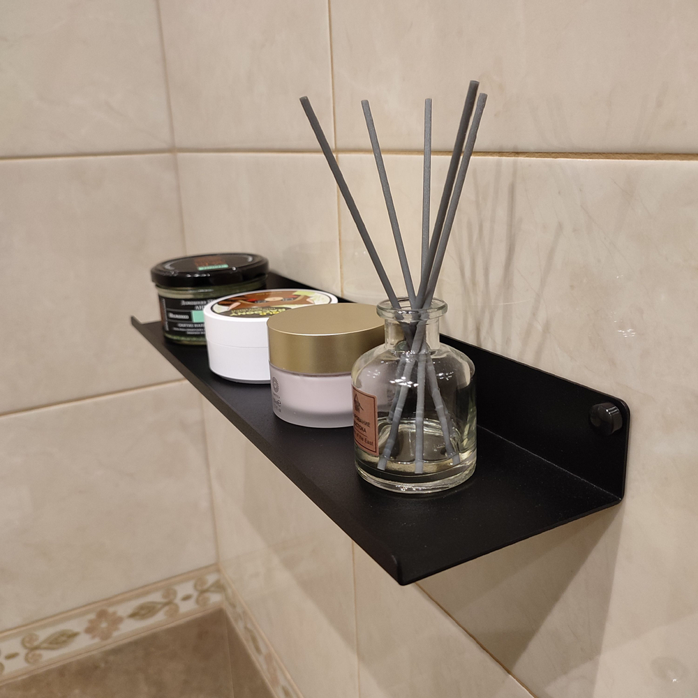 Полка MetaDec Plain настенная прямая, 50х10см черная, 1шт