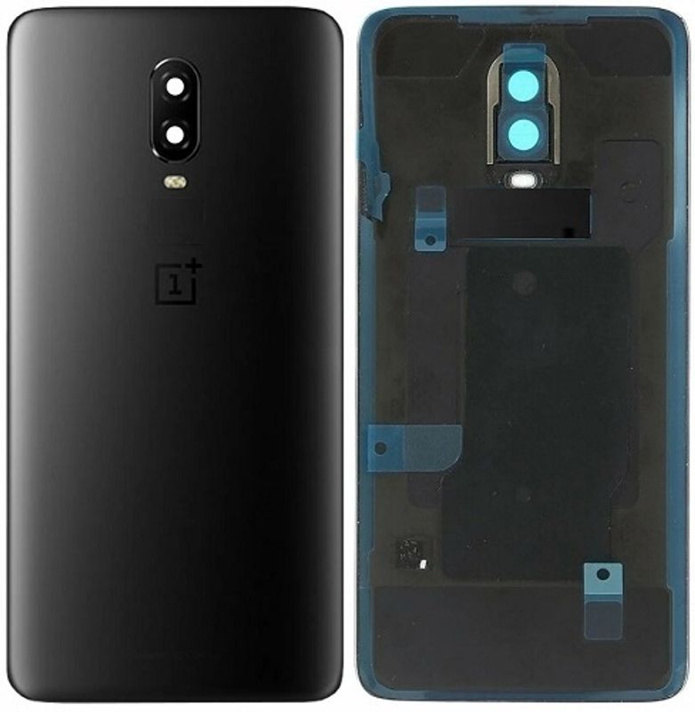 Задняя крышка для OnePlus 6T черная матовая (Midnight Black) без стекла камеры