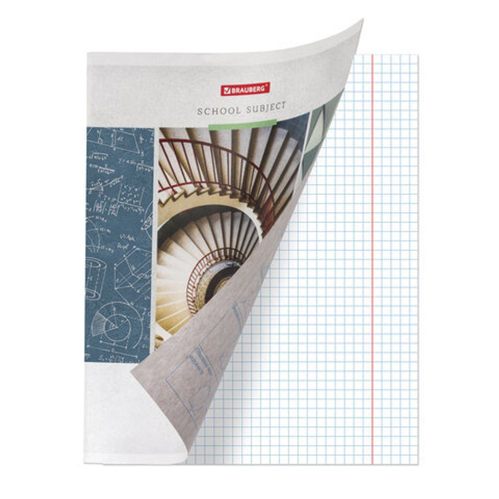 Тетрадь предметная УЧЕНЬЕ СВЕТ 48 листов, обложка картон, ГЕОМЕТРИЯ, клетка, подсказ, BRAUBERG ЭКО, 403530