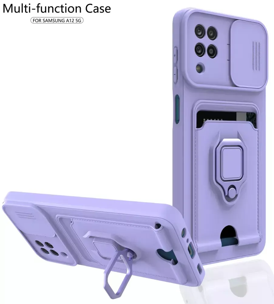 Накладка Samsung A12/M12 силикон 4 в 1 сиреневый