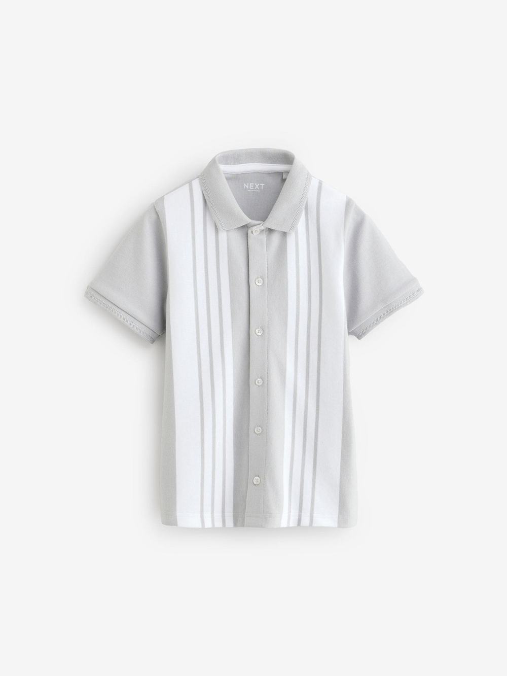 Рубашка трикотажная с коротким рукавом для мальчика Next E45-620, Серый, Белый