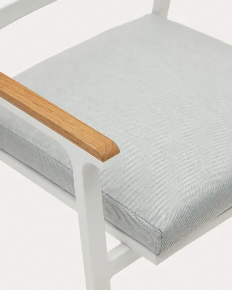 Bona Уличный стул из алюминия в белой отделке и массива тикового дерева