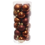 Новогодние шары 5 см (набор 24 шт) «Микс фактур», шоколад