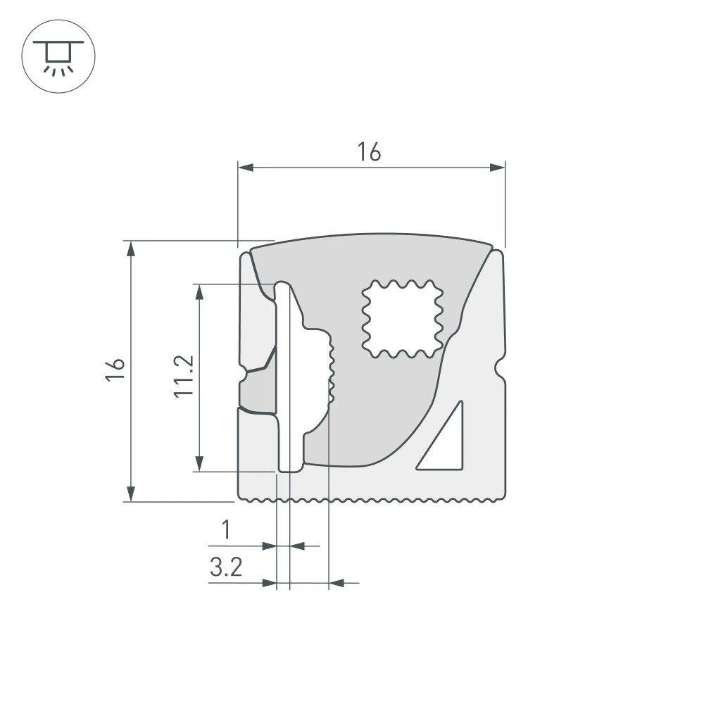 Силиконовый профиль WPH-FLEX-1616-SIDE-S11-50m WHITE (Arlight, Силикон) 040831(1)