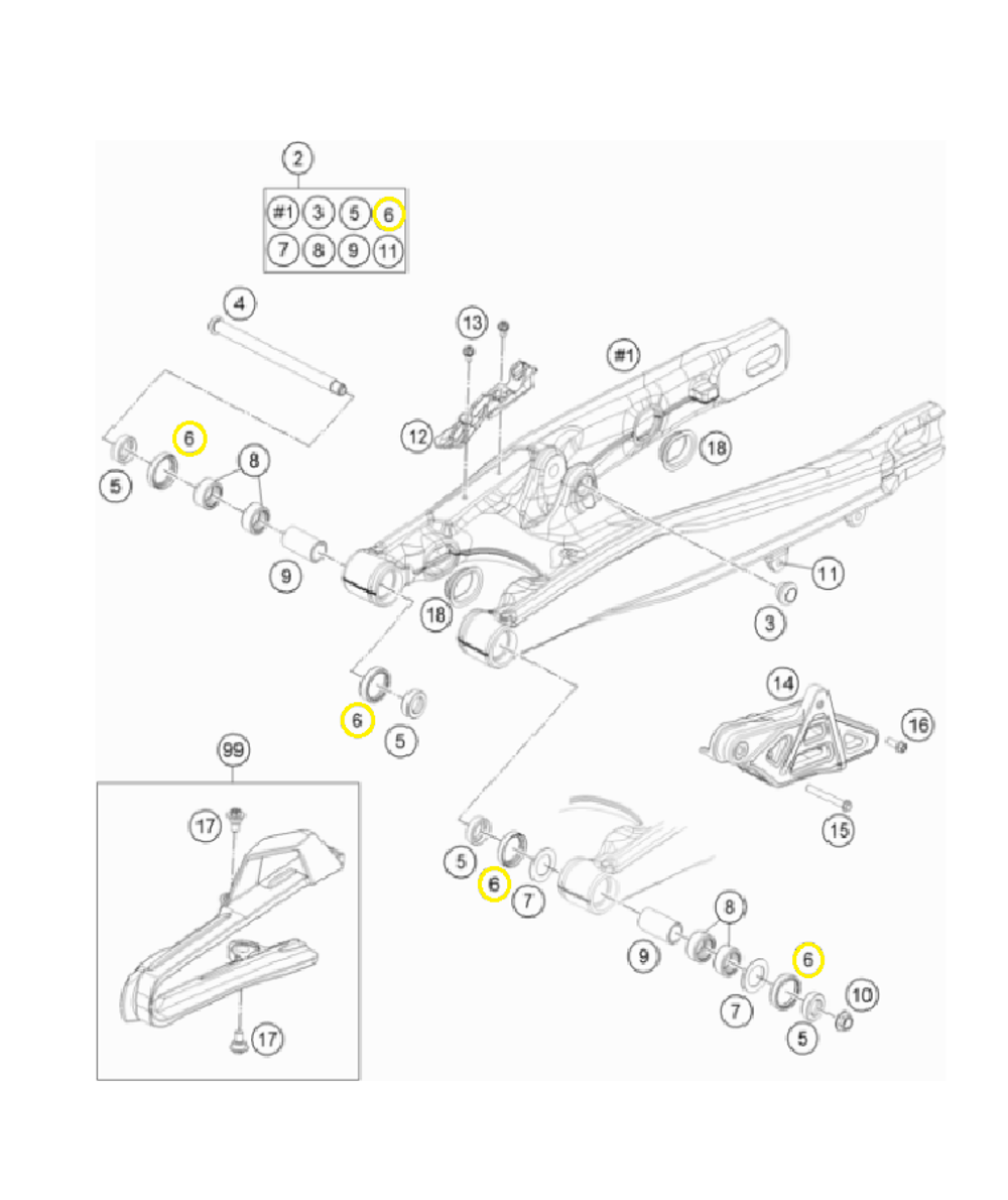 Сальник маятника KTM SX-85/Freeride, HQV TC-85, GASGAS MC-85 25x32x7