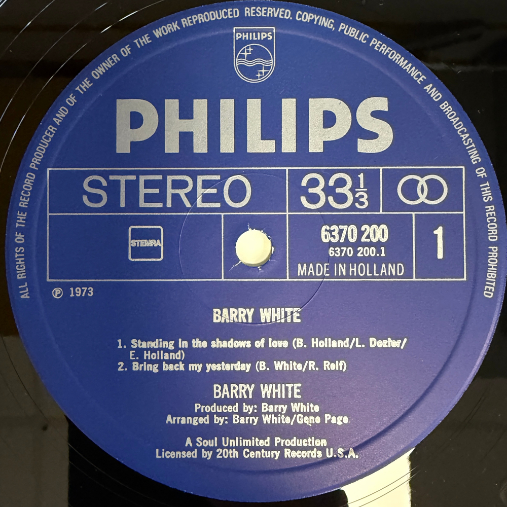 Barry White ‎– I've Got So Much To Give (Голландия 1973г.)Т
