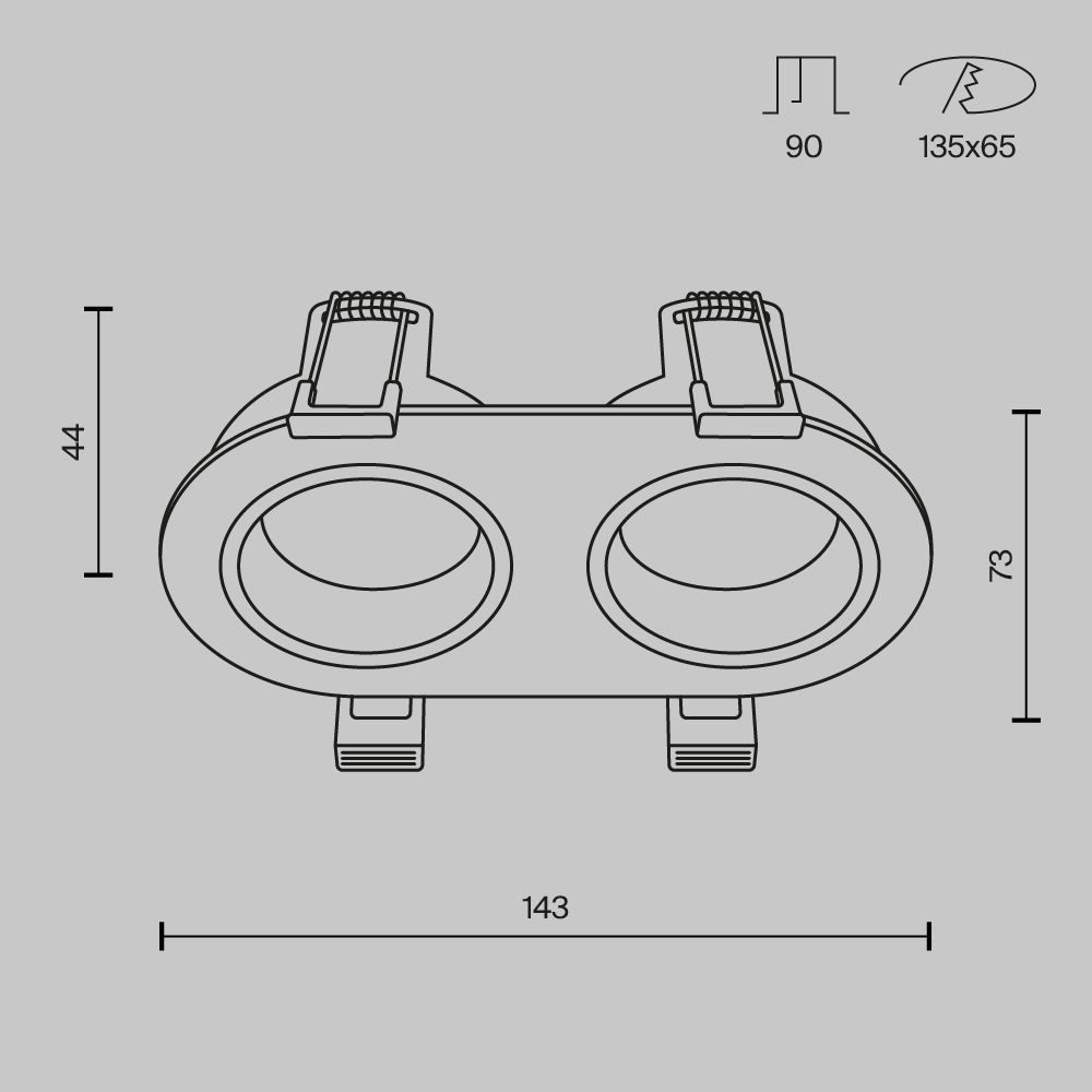 Светильник встраиваемый Maytoni   DL126-02-GU10-B