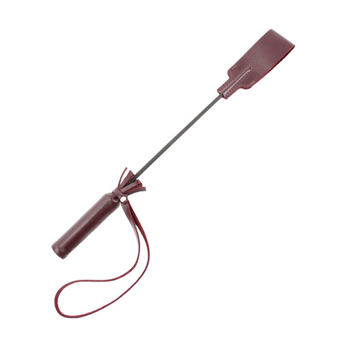 Бордовый кожаный стек 37см с петлёй на ручке БДСМ Арсенал Lady's Arsenal 67014