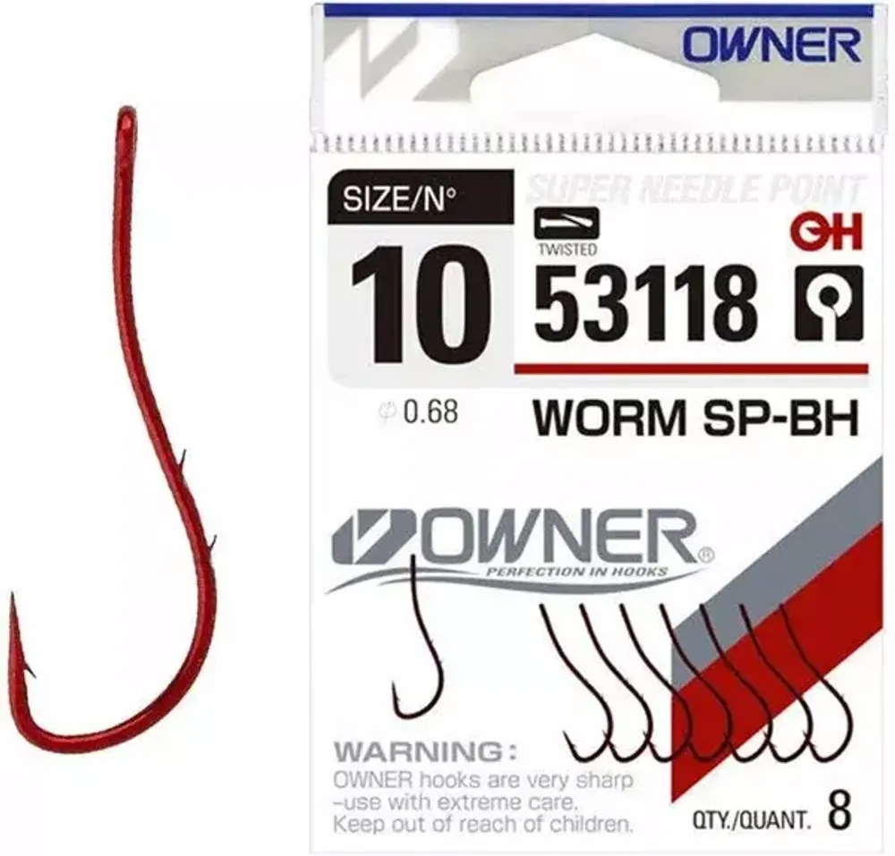 Крючок Owner C&#39;ultiva Worm SP-BH red