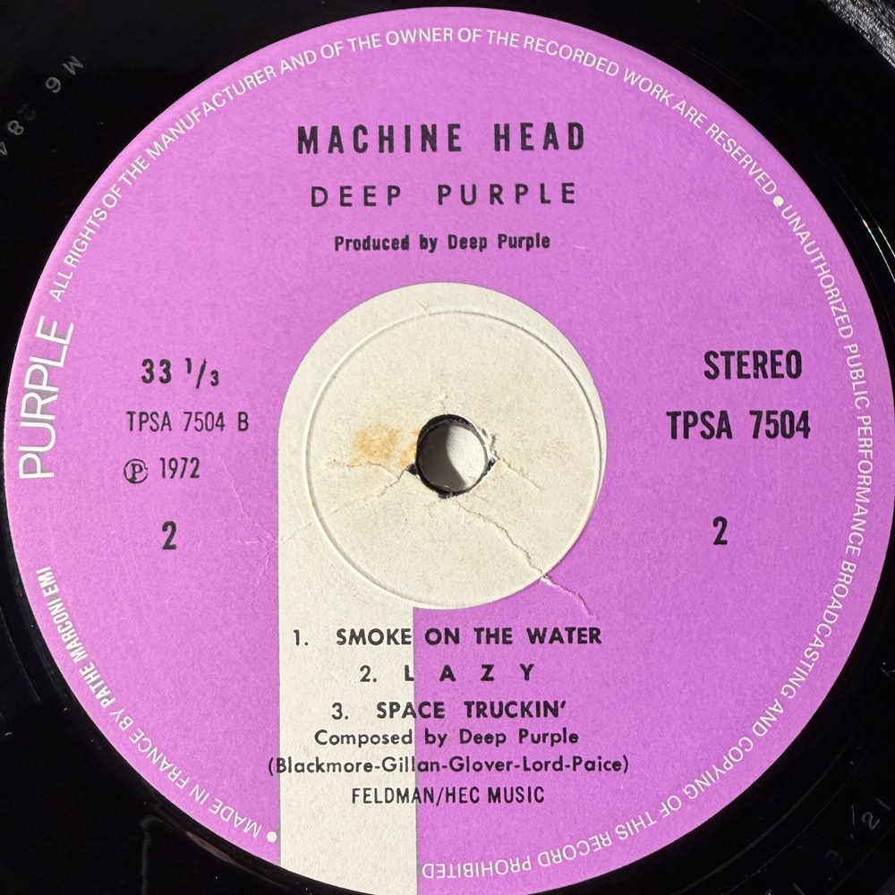 Deep Purple ‎– Machine Head (Англия 1972г.) French Pressing