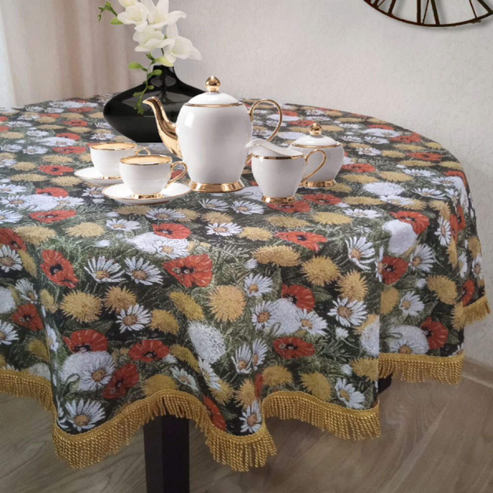 Скатерть гобеленовая круглая "D. ПОЛЯНА", Россия. Скатерть гобеленовая круглая "D. ПОЛЯНА", Россия.