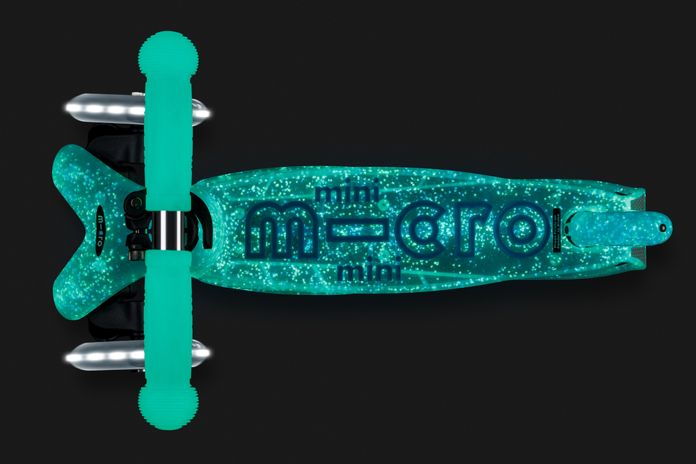 Самокат Mini Micro Deluxe Orion LED складной, голубой