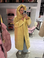 Пуховик Сахалин макси зеленое яблоко