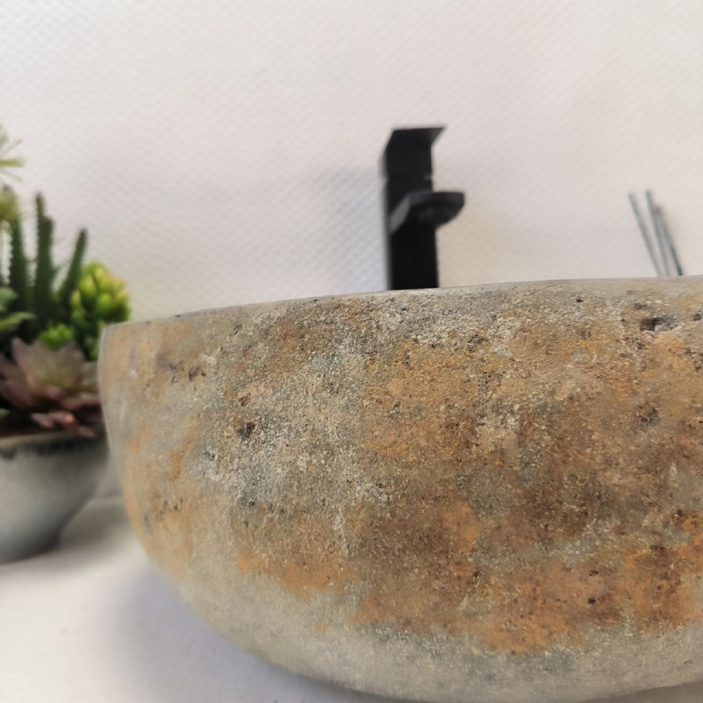Раковина из речного камня RS-63475 (40*41*15) 0122