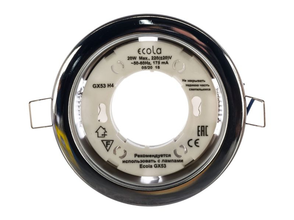 Светильник Ecola GX53 Н4 метал встроенный хром (106*38мм)