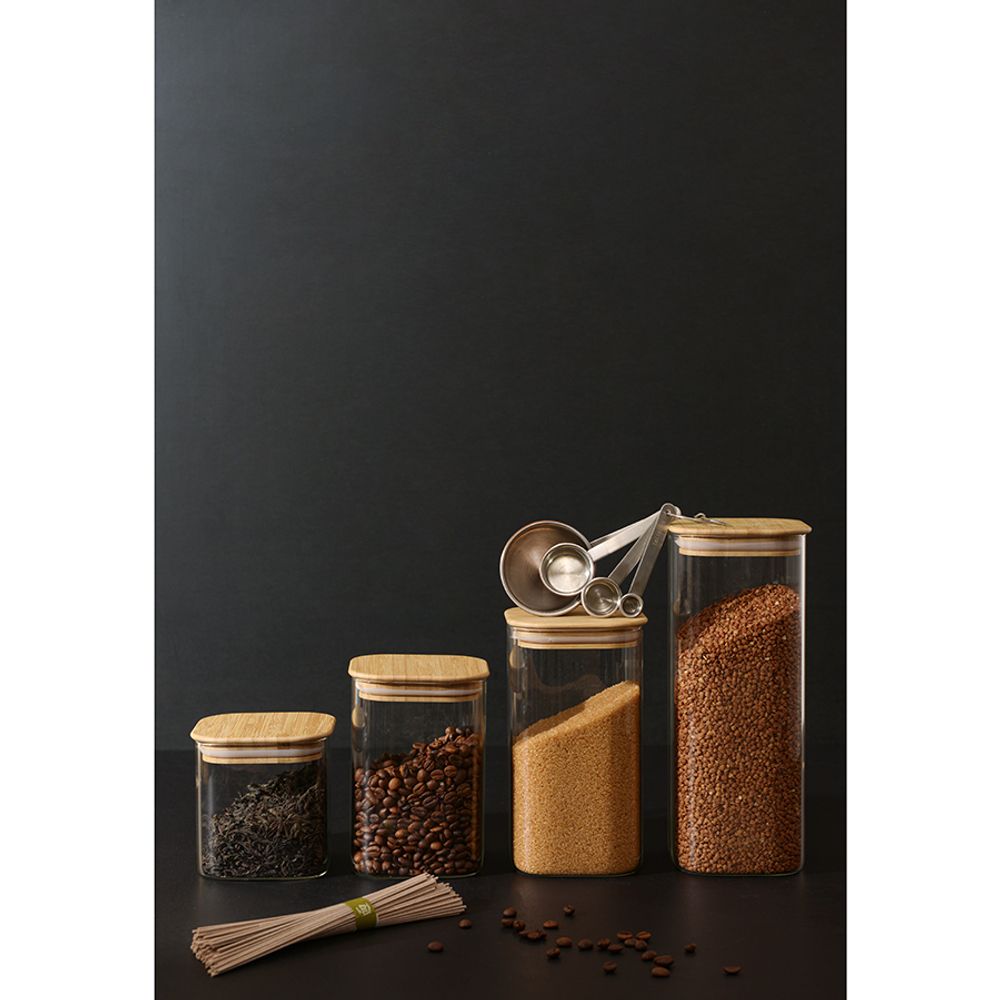 Банка для хранения Smart Solutions с крышкой из бамбука, 800 мл