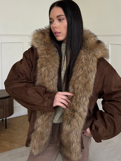 Парка замшевая шоколад