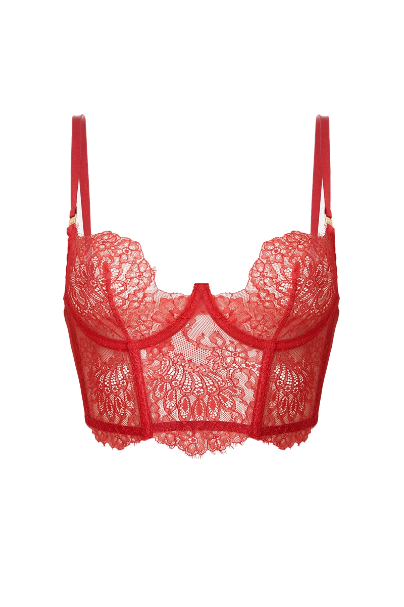 бюстье Opium red мягкая чашка красное