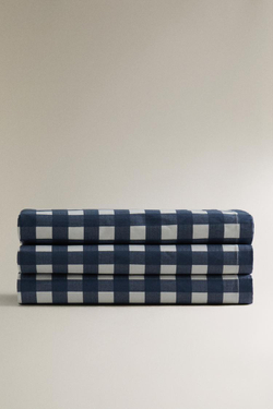 ZARA HOME СКАТЕРТЬ В КЛЕТКУ С ПОЛИМЕРНЫМ ПОКРЫТИЕМ,  СИНИЙ