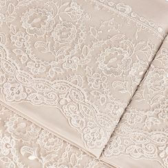 Постельное белье ELEGANT бежевый с кружевом TIVOLYO HOME Турция