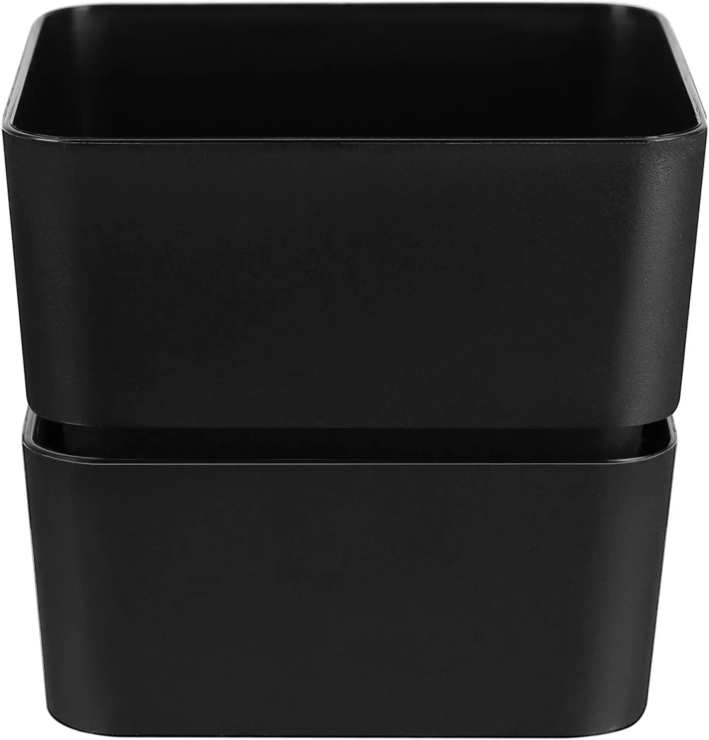 Кашпо для цветов пластиковое 0,45л «Фиори» Черный стиль