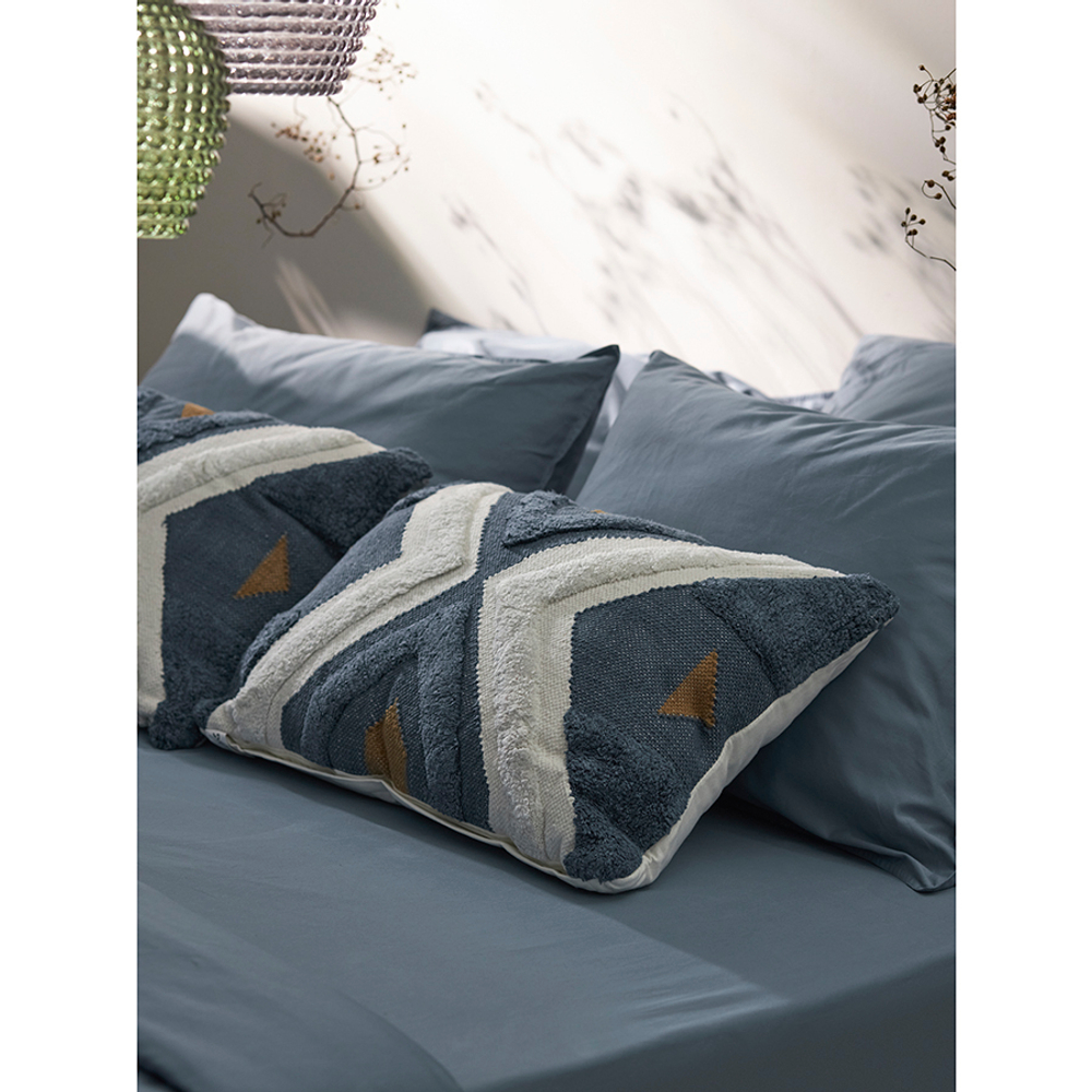 Простыня на резинке 180x200x30см Tkano Essential джинсово-синяя