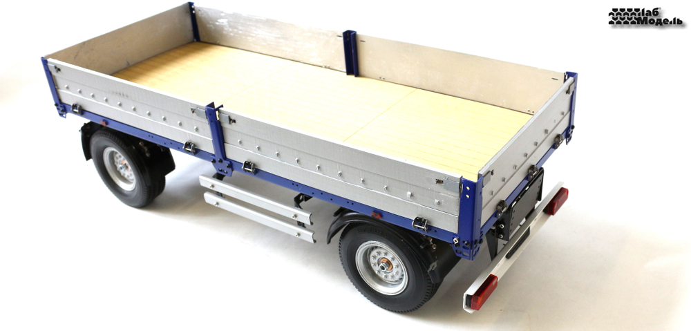 Trailer 2-axle flatbed Euro Scale 1/14