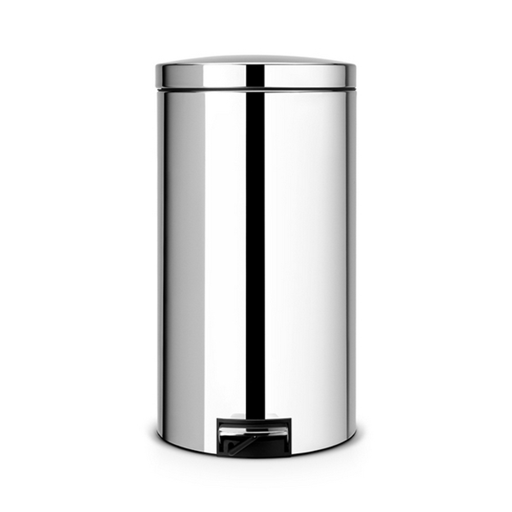 Ведро для мусора Brabantia двухсекционное полированная сталь 2х20л вид спереди