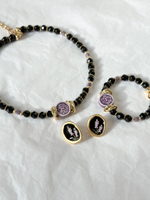 HMG Enamel Серьги Лаванда черные