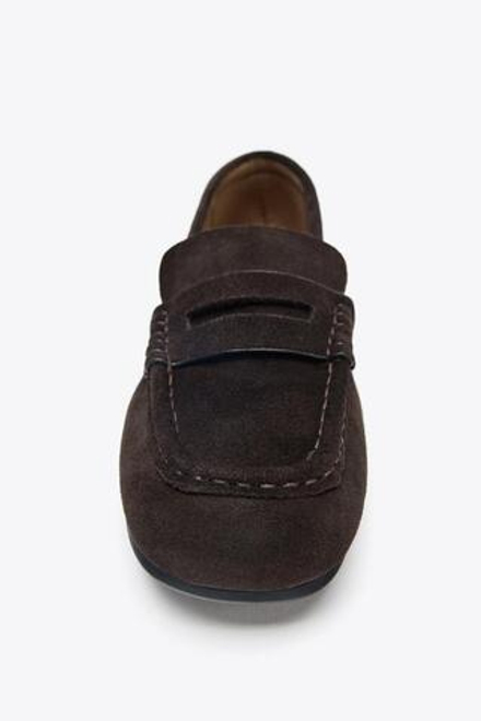 ZARA ЗАМШЕВЫЕ ЛОФЕРЫ, ШОКОЛАДНО-КОРИЧНЕВЫЙ