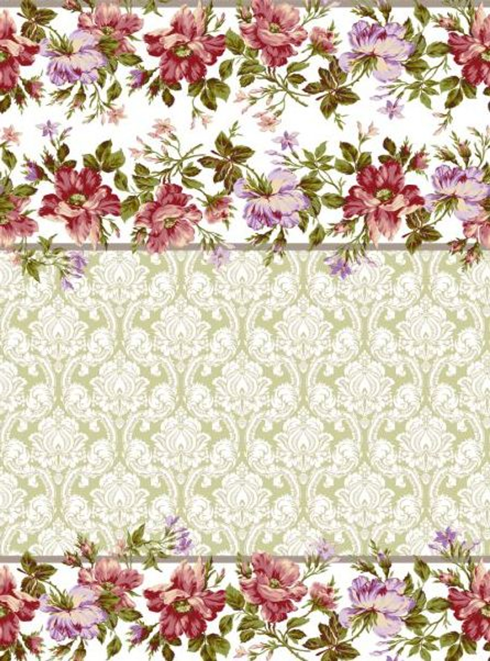 Полотенце кухонное из рогожки Цветочная кайма 38х75 рис.3