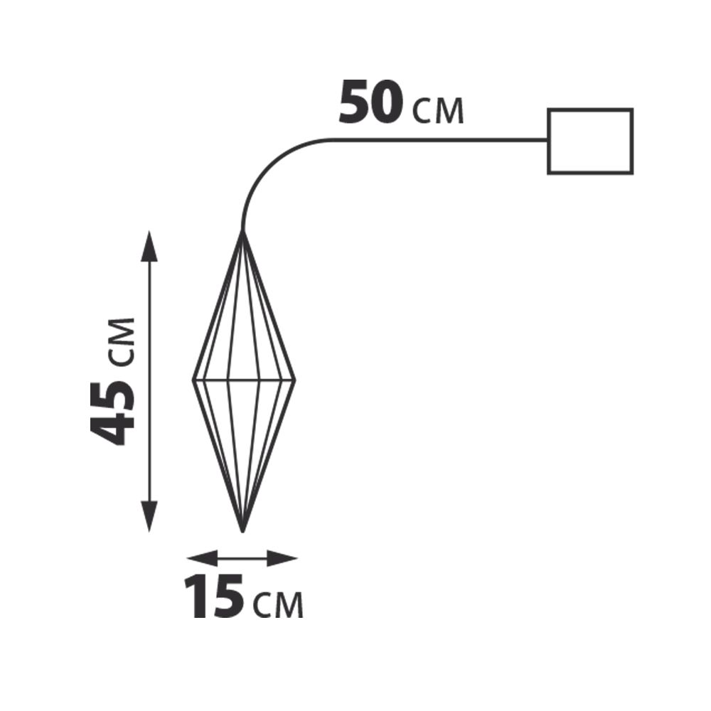 ULD-R506 3АА DIAMOND Светильник декоративный Брильянт. на батарейках 3AA не в-к. 100 светодиодов Белый свет. Цвет корпуса радужный. TM Uniel