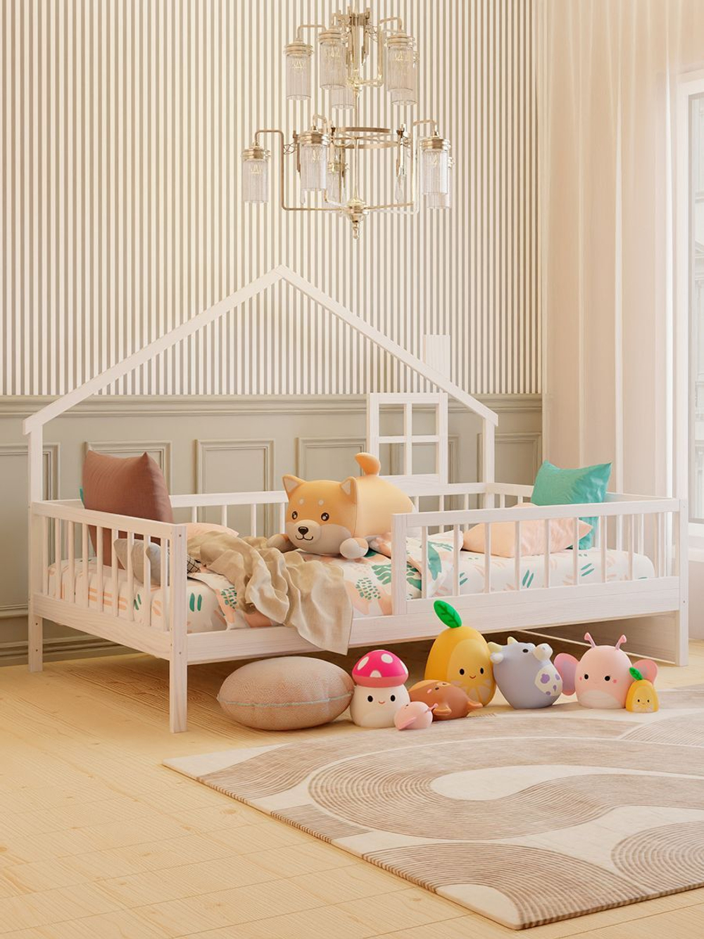 Кровать-домик 90х200 Локи из массива сосны