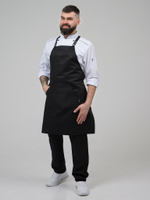 Фартук повара Черный "Уловка" лямки черные