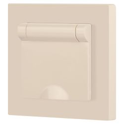 Розетка Intro Accent 6-203-02 2P+E Schuko с крышкой 16А-250В IP20 СУ AL/CU слоновая кость | Intro