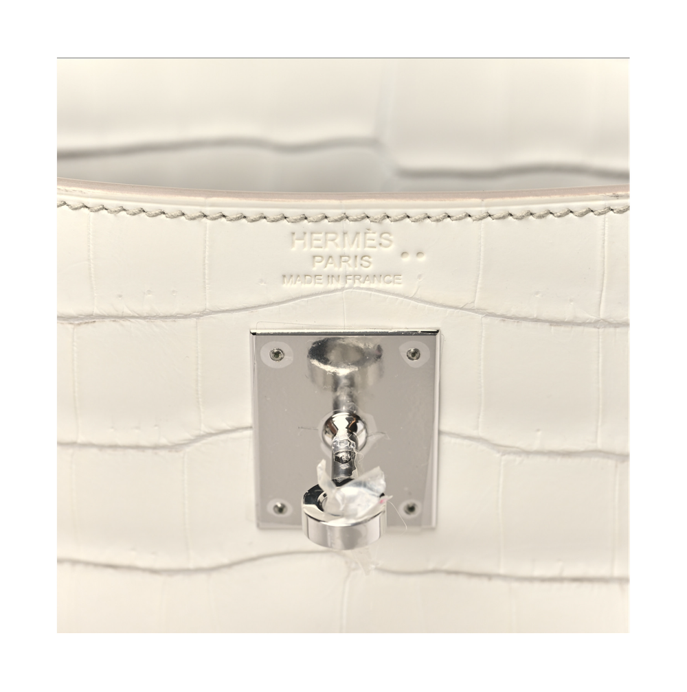HERMÈS Birkin 25 Himalaya Niloticus Crocodile Diamond‑Encrusted Palladium Hardware, новая