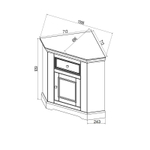 Буфет «Форест» угловой белый воск/антрацит