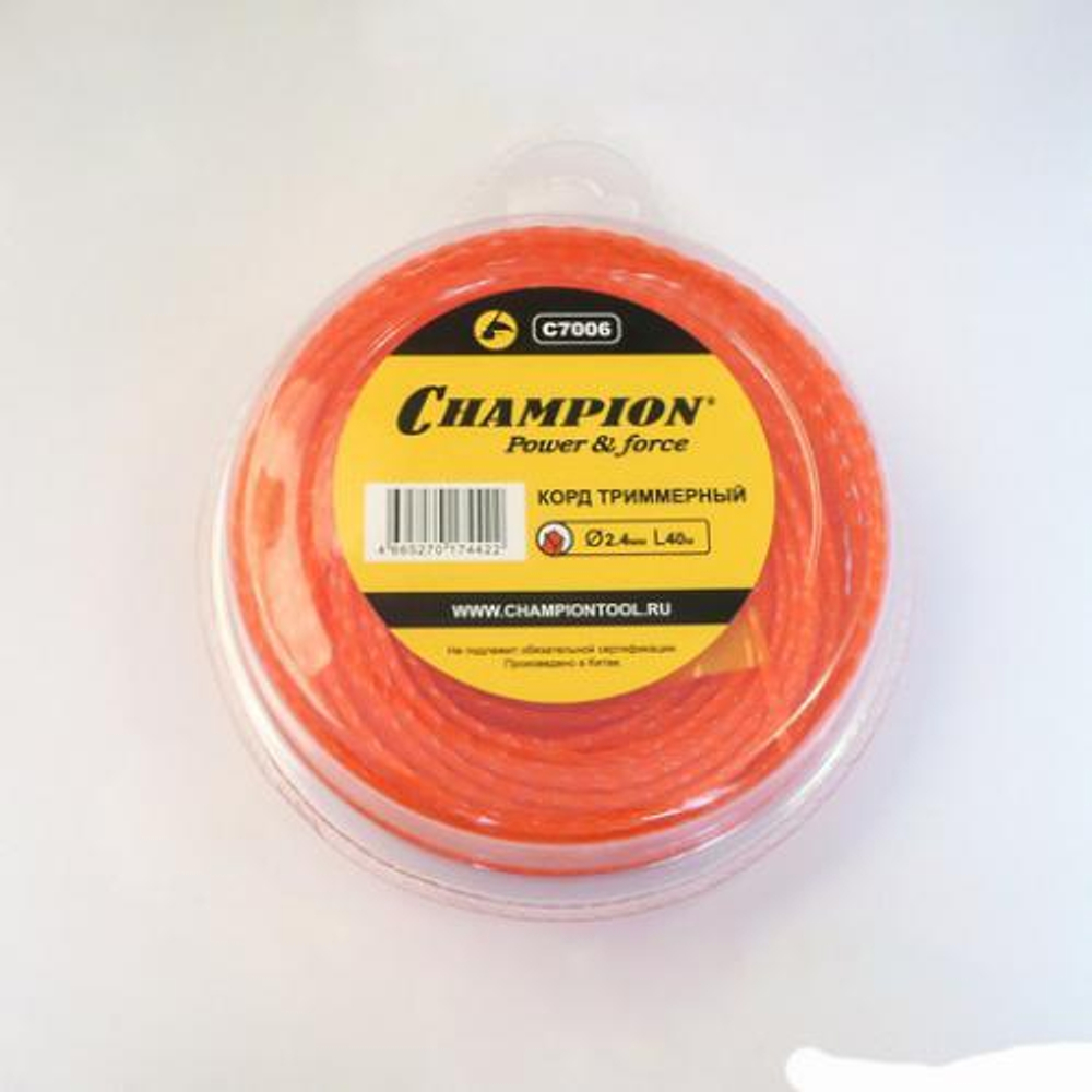 Леска CHAMPION Twisted Square 2,4*40 м (витой квадрат)   C7006