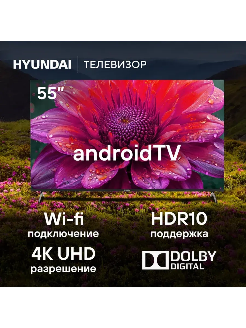 ТВ LED 55" H-LED55BU7006 Smart Android TV, черный