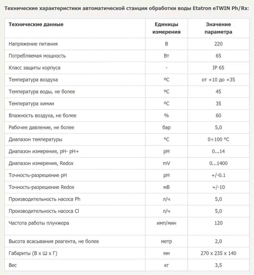 Etatron Система дозирования мембранная eTWIN pH/RX (5 л/ч, 230V, STD-стандартный) 0505