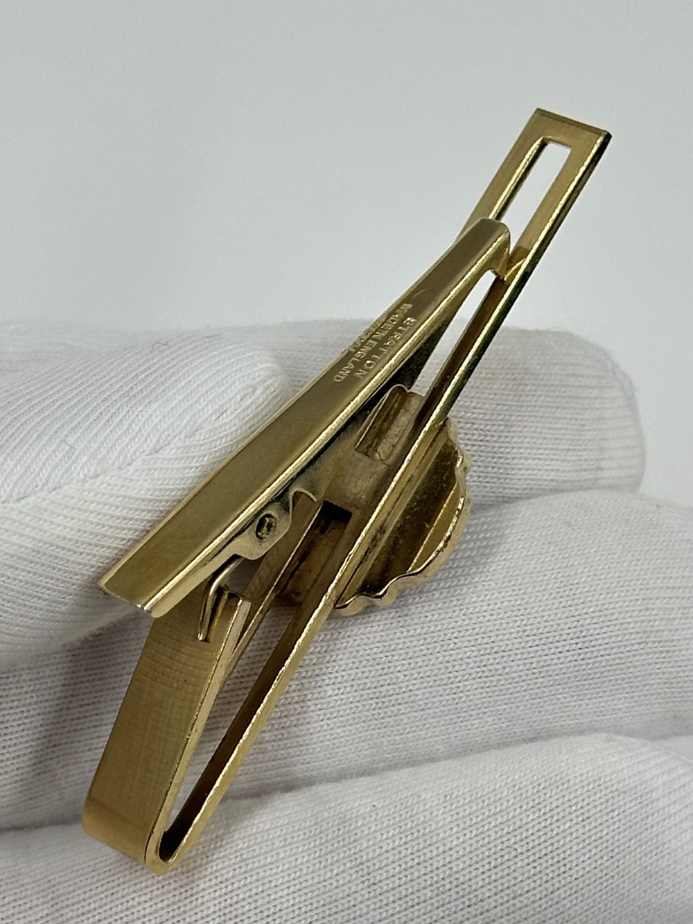 Зажим для галстука синий с якорем Stratton