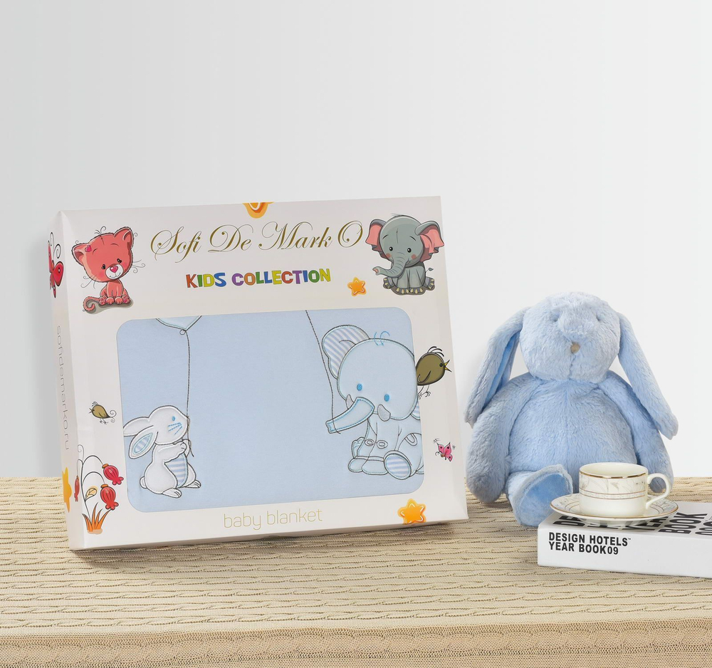 Одеяло детское 90х120 Sofi De MarkO Слоник голубое